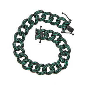 Belgravia Cuban Bracelet in Green