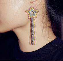 Load image into Gallery viewer, Rainbow Starry Tassel Earrings
