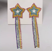 Load image into Gallery viewer, Rainbow Starry Tassel Earrings
