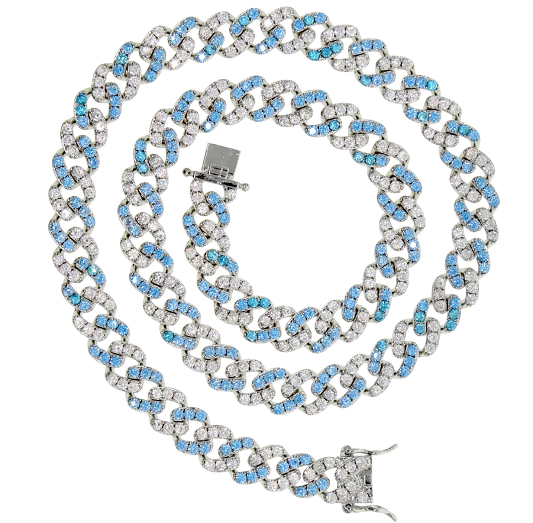 Drippy Cuban Necklace in Ice Blue